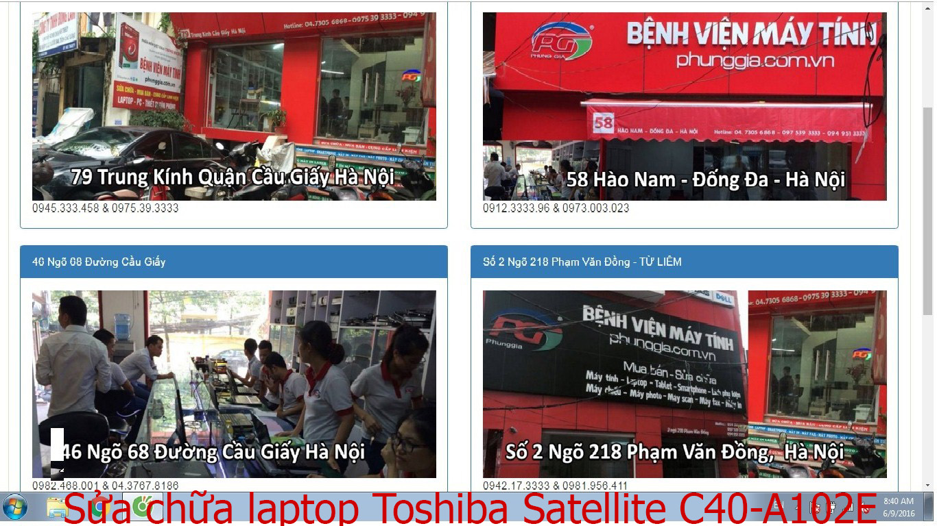 sửa chữa laptop Toshiba Satellite C40-A102E, C40-A109, C40-A111, C40-A127