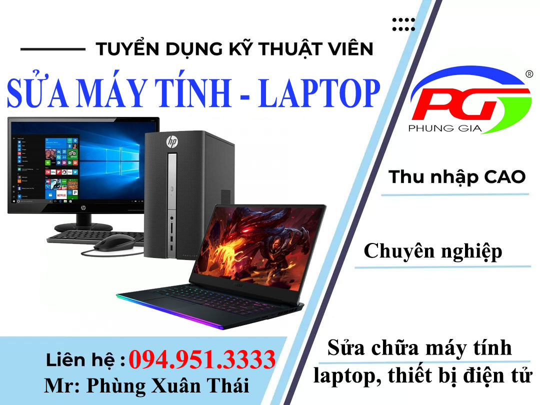 Công ty tuyển thợ sửa chữa laptop đi làm ngay tại Hà Nội