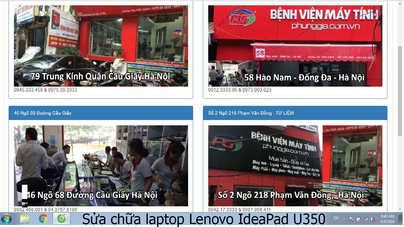 Bảo hành sửa chữa laptop Lenovo IdeaPad U350 lỗi bị sai màu