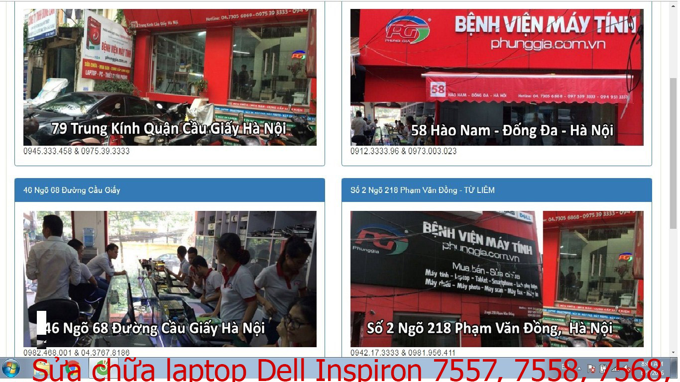 Dịch vụ sửa chữa laptop Dell Inspiron 7557, 7558, 7568, 7737 lỗi nhòe hình