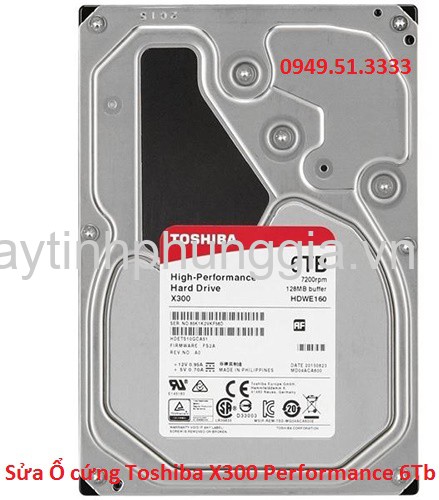 Sửa Ổ cứng Toshiba X300 Performance 6Tb 7200rpm 128Mb