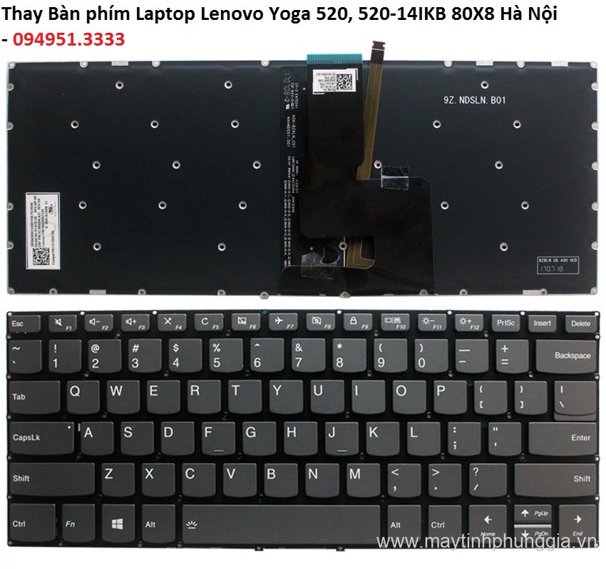 Thay Bàn phím Laptop Lenovo Yoga 520, 520-14IKB 80X8