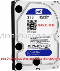 Chuyên Sửa Ổ cứng HDD Western Blue 3Tb SATA3 5400rpm