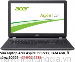 Sửa Laptop Acer Aspire ES1-533, RAM 4GB, Ổ cứng 500GB