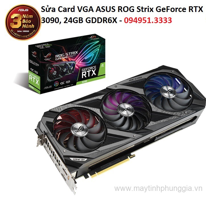 Sửa Card VGA ASUS ROG Strix GeForce RTX 3090, 24GB GDDR6X