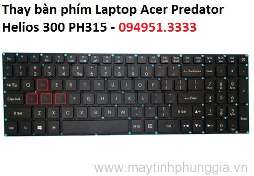 Thay bàn phím Laptop Acer Predator Helios 300 PH315