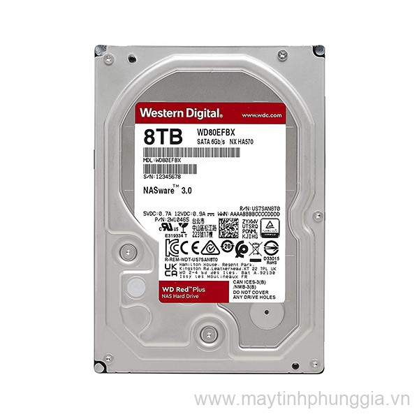 Sửa Ổ cứng Western Red Plus 8Tb 3.5 Inch 5640rpm 128Mb Sata 3