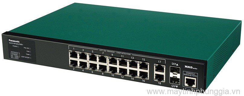 Sửa 16 port 10-100-1000Mbps PoE+ Switch PANASONIC